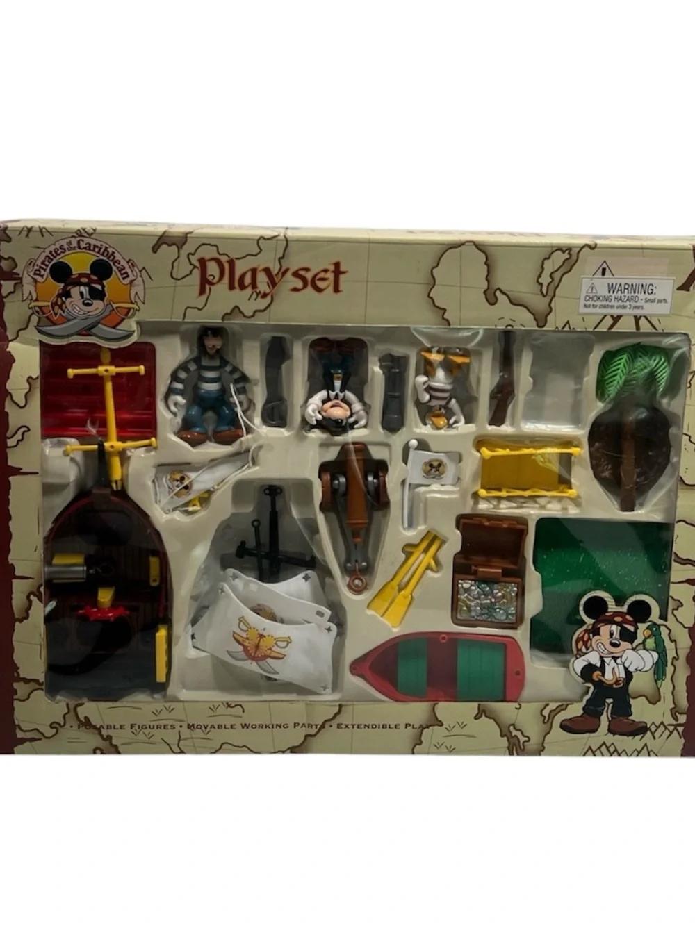 Disney Pirates of the Caribbean Mickey Mouse Pirate Ship Deluxe Playset Vintage,